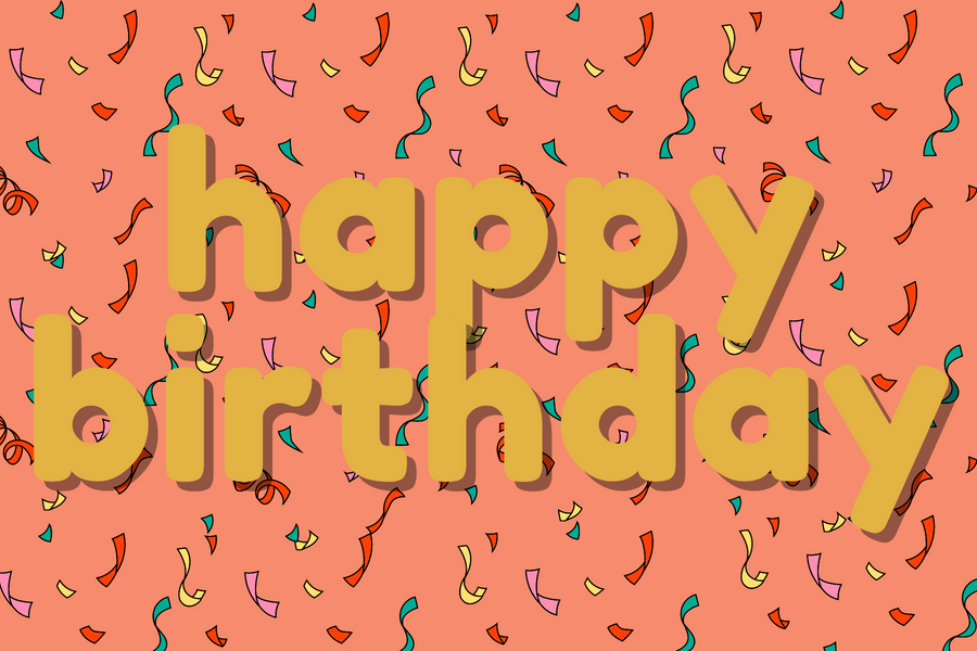 Happy Birthday w/ Confetti